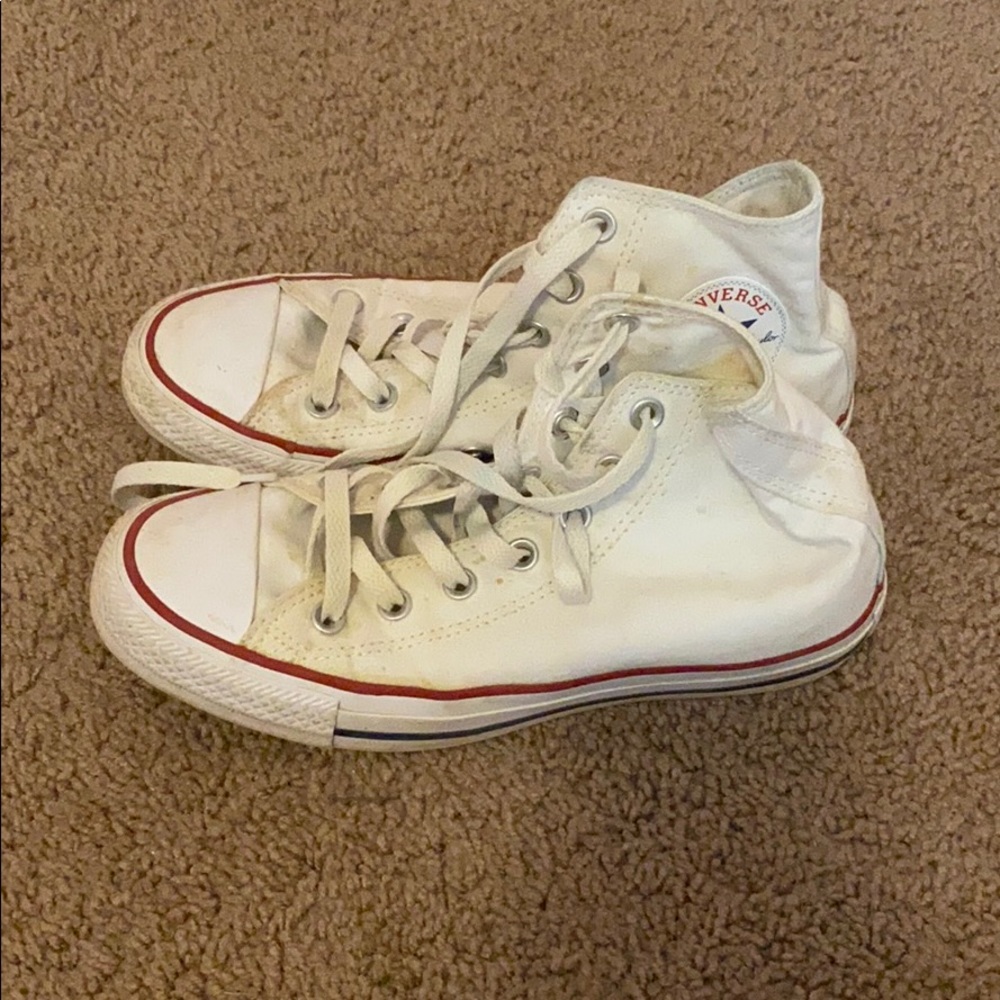 Lightly used white converse high top